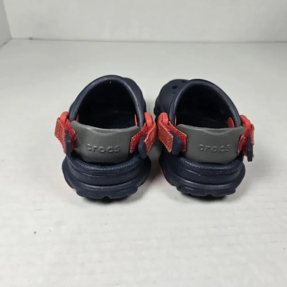 Crocs Kids All-Terrain Navy Red Clogs Slipon Sandals Unisex Sz C4 Toddler Baby 4